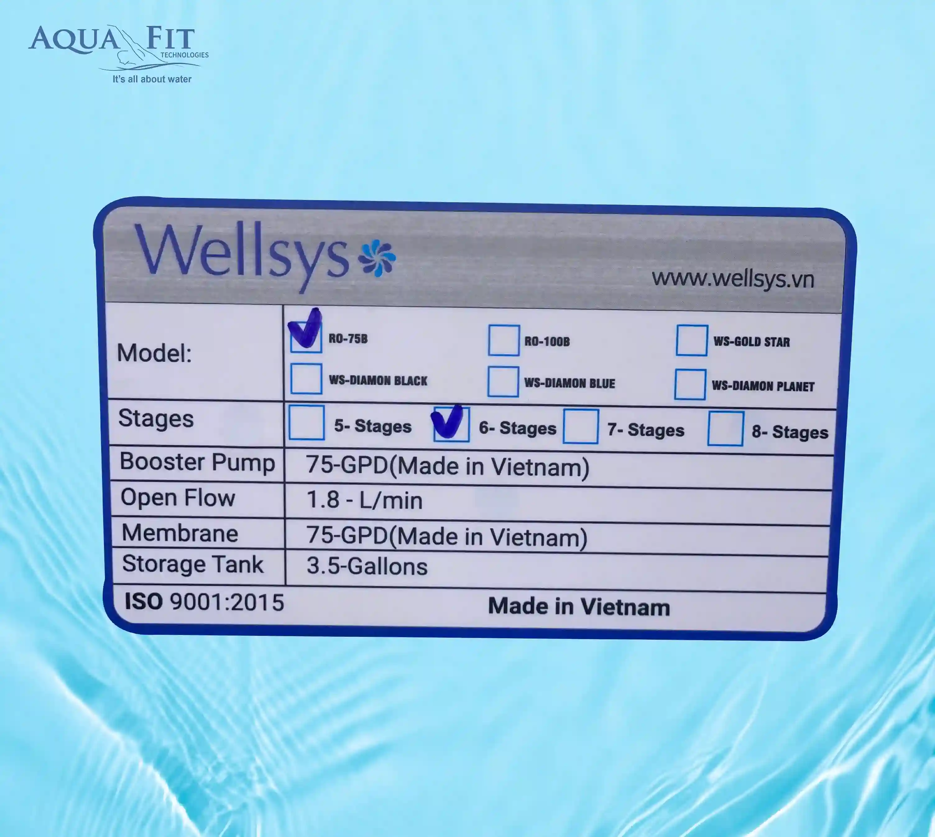 Wellsys RO-75B 6-Stage Water Purifier