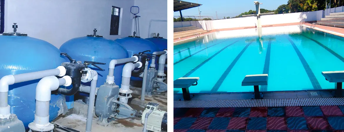 Swimming Pool Water Treatment Plant with Chemical in Faujdarhat Cadet college