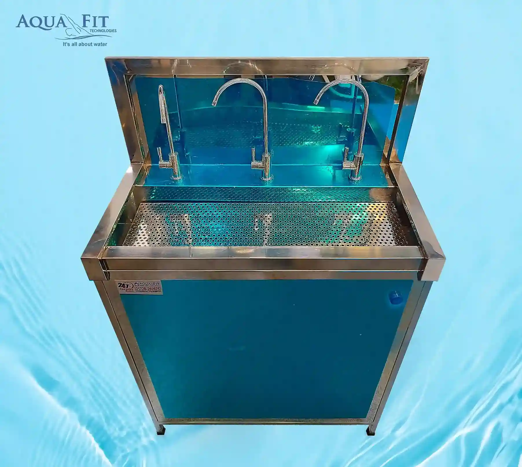 Water Cooling Dispenser 3 Taps (SS, Cabinet Type)