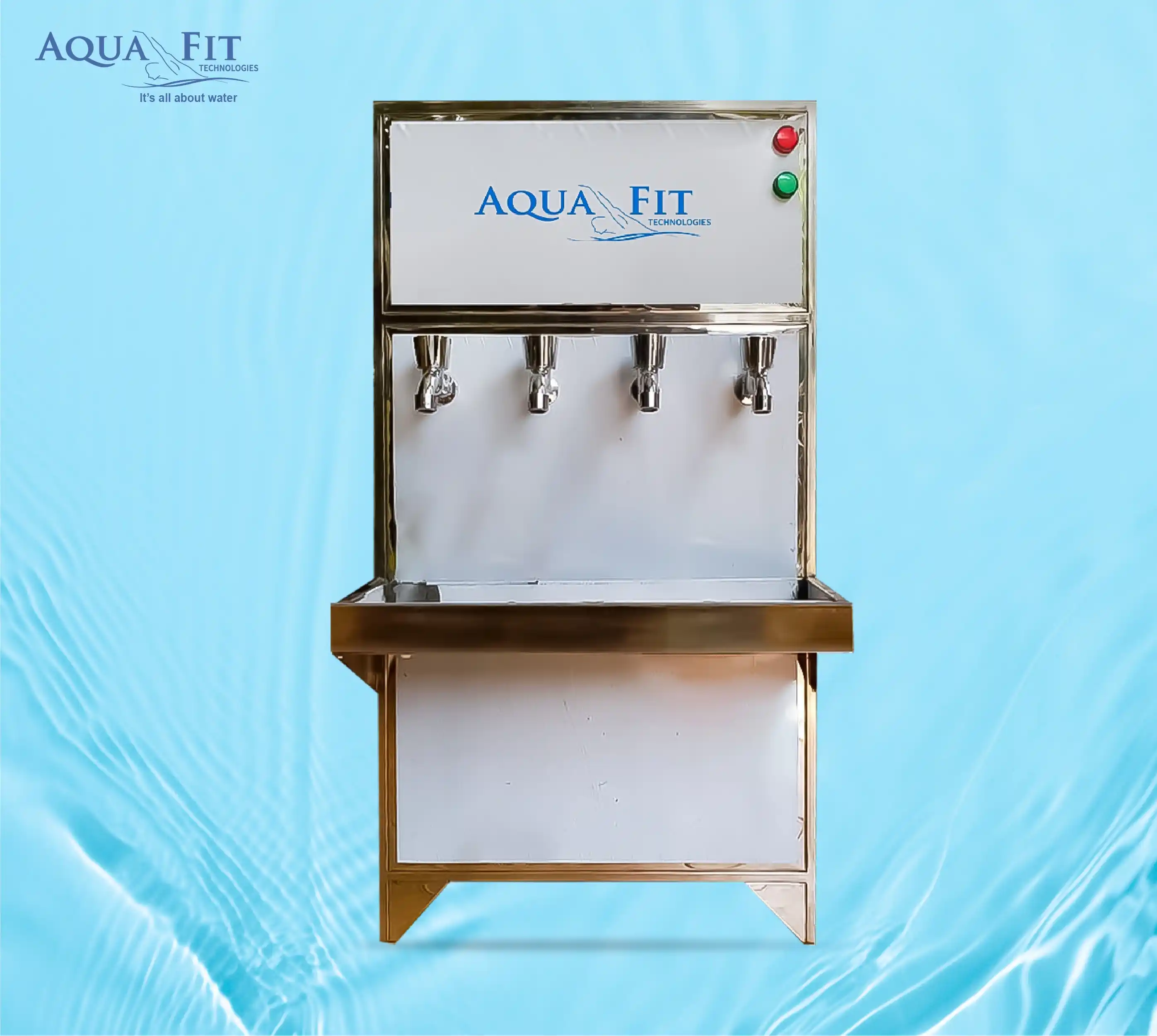 Water Hot and Cooling Dispenser 4 Taps (SS)