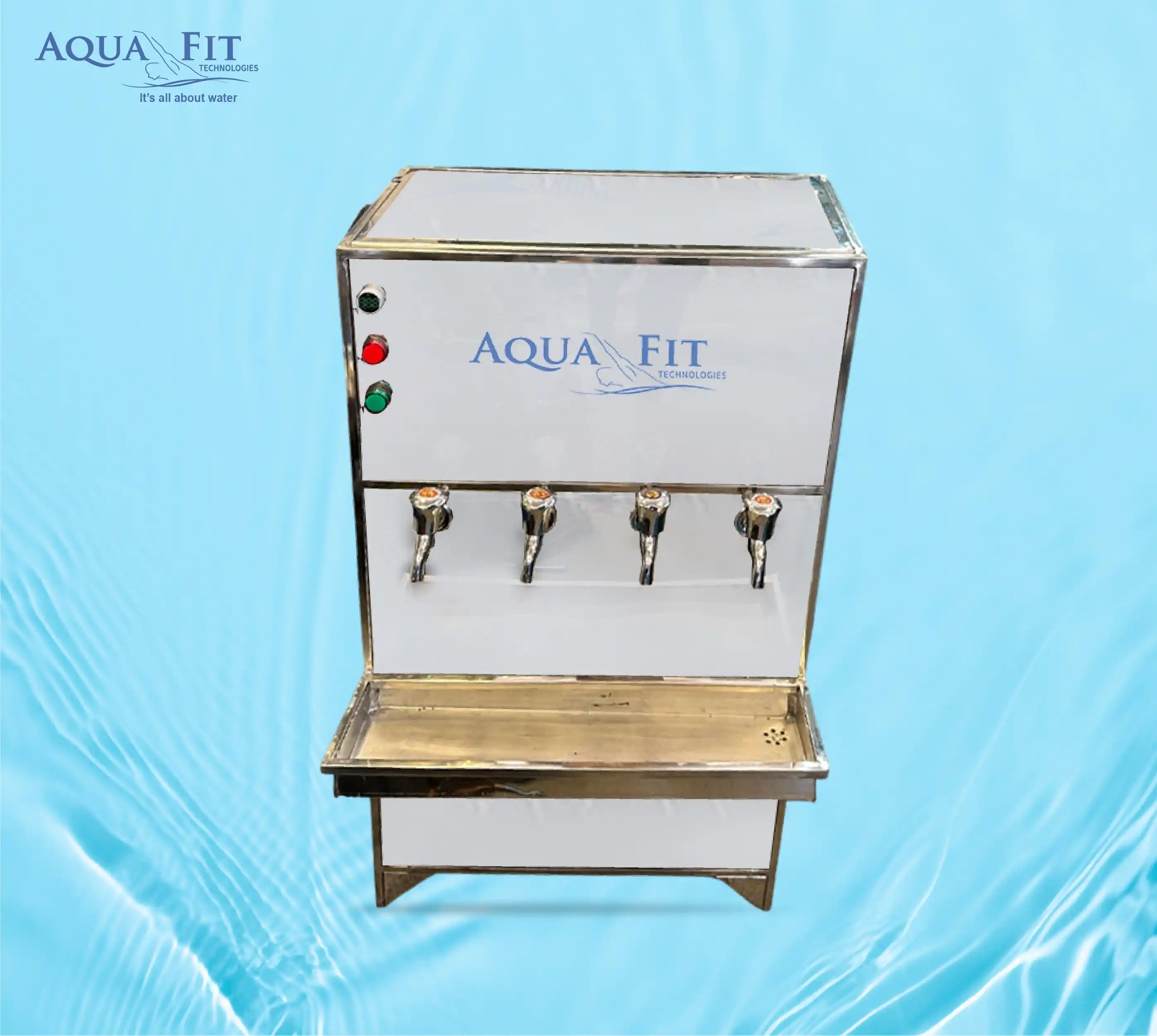 Water Hot and Cooling Dispenser 4 Taps (SS)